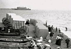 On-the-beach-at-Grand-Parade.-1905.